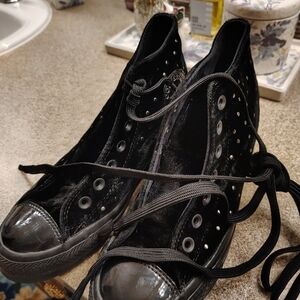 Converse Velvet Wedge Sneakers